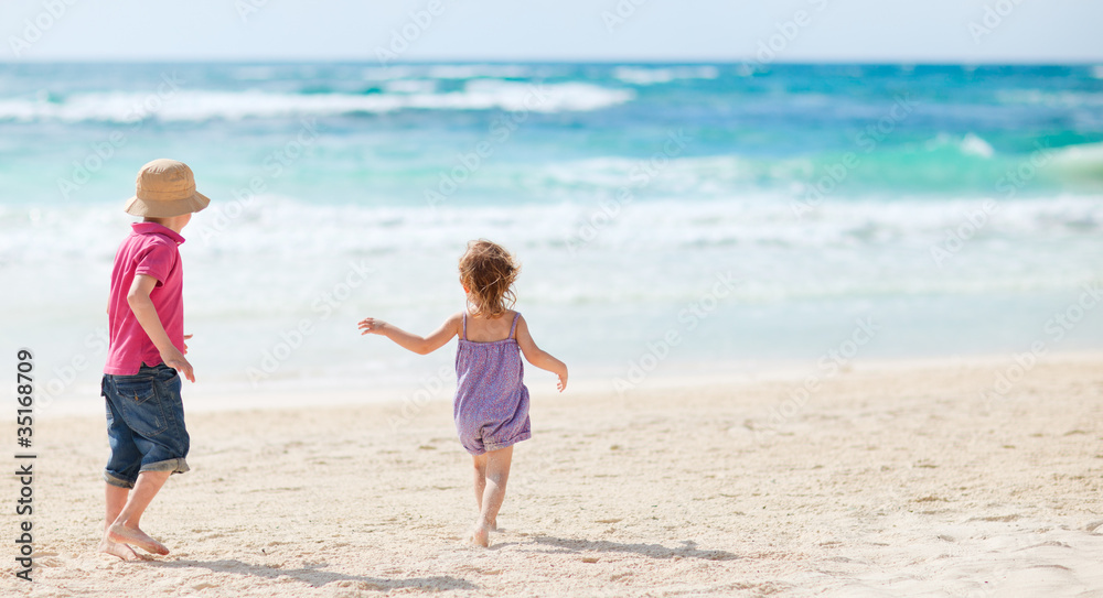 Two kids at beach