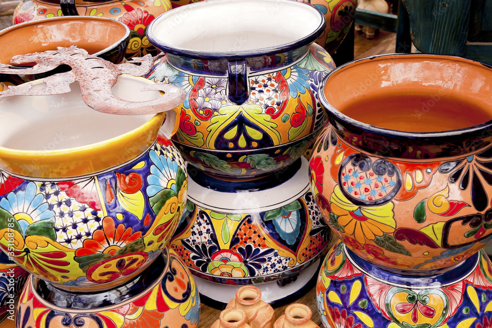 Mexican Colorful Souvenir Ceramic Pots Sedona Arizona