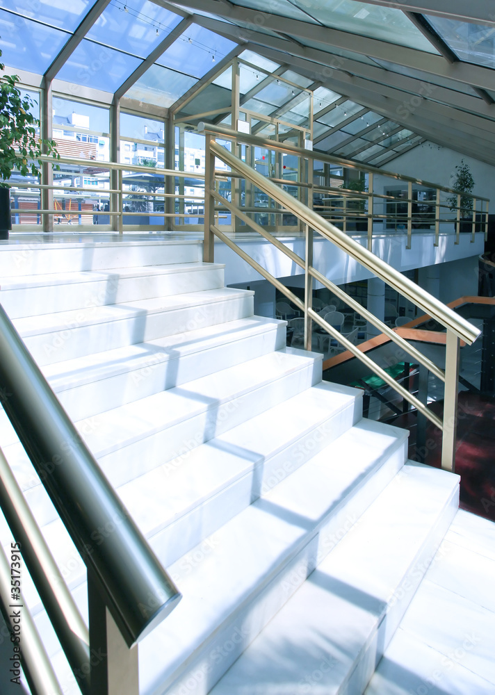 Obraz premium white marble steps of the perfect business