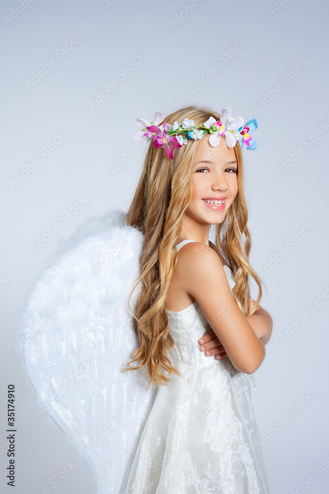 Angel children little girl portrait fashion white wings Angel children little girl portrait fashion white wings