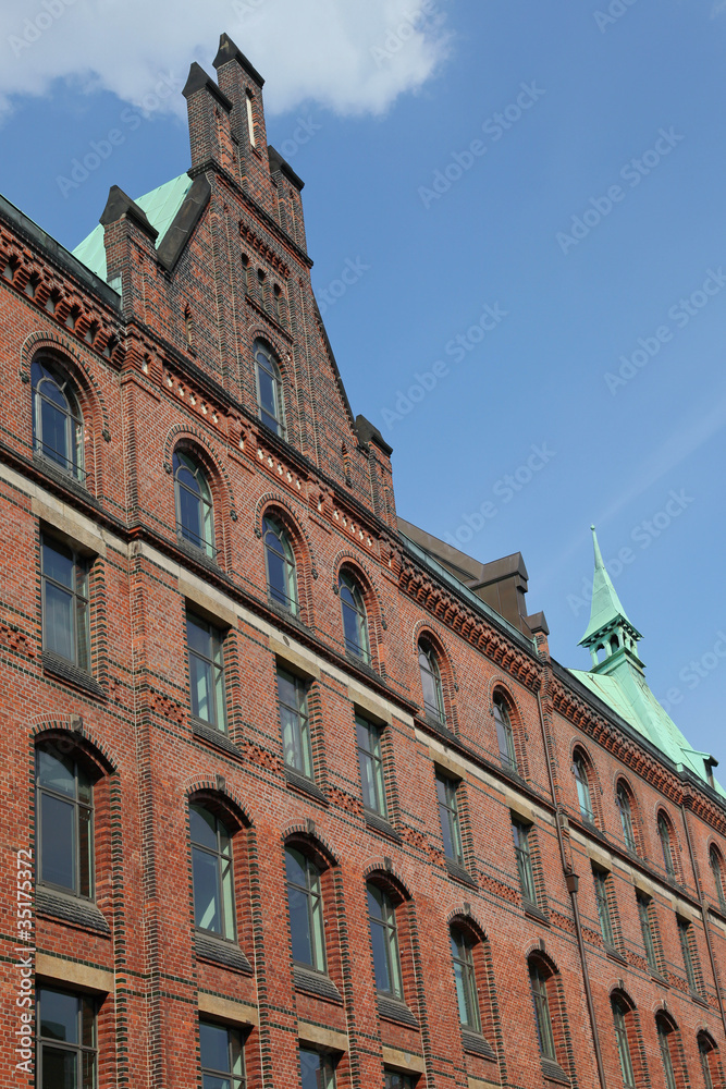 Hausfassade in der Speicherstadt, Hamburg