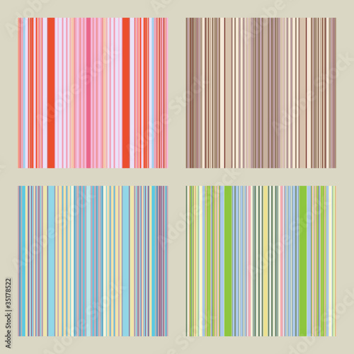 Four seamless patterns with retro stripes