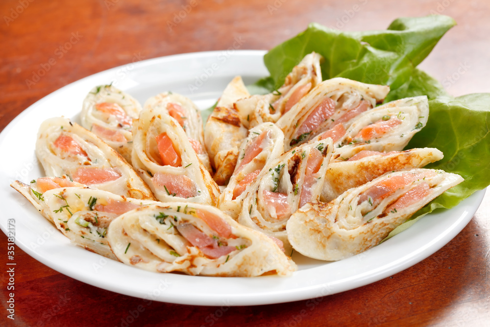Pancakes with Salmon Pancakes with Salmon