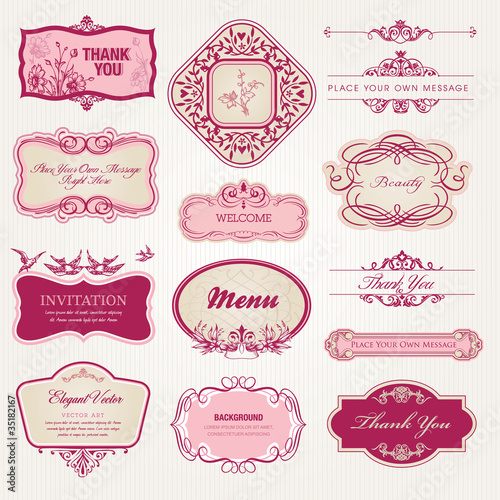Collection of vintage labels and stickers