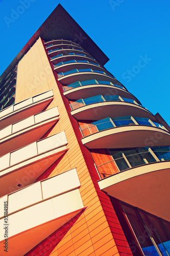 Orange apartment building in London