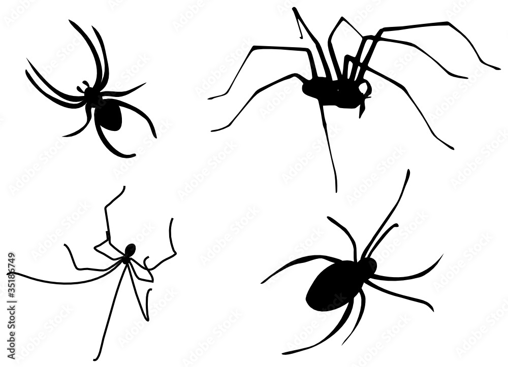 Spiders Vector Set Stock Vector 