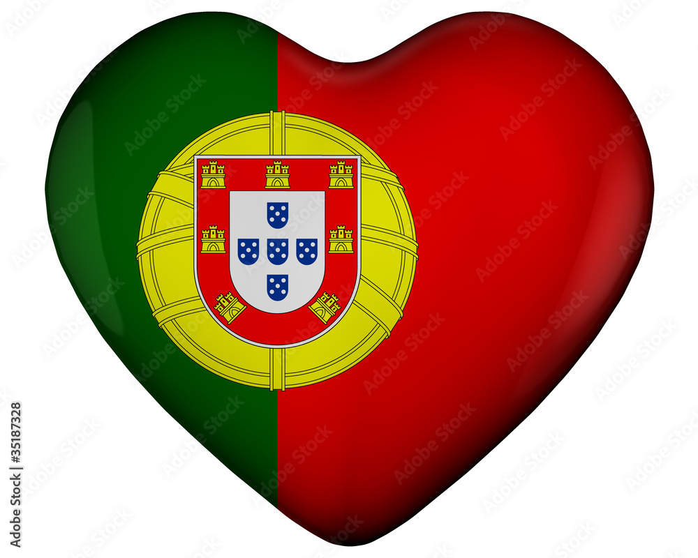Heart with flag of portugal Heart with flag of portugal
