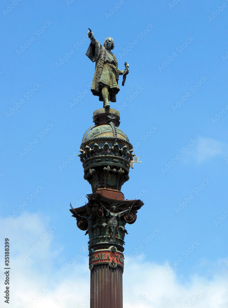 monument to columbus in barcelona, spain