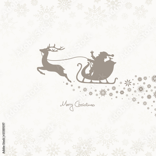 Christmas Sleigh & Snowflake Ornament Taupe