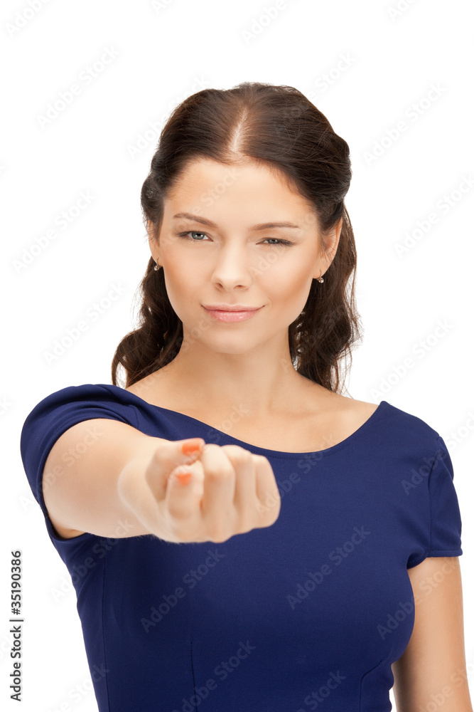 businesswoman pointing her finger businesswoman pointing her finger