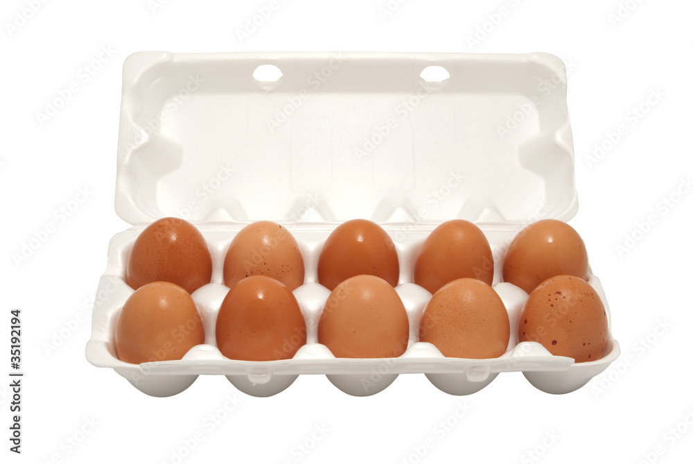 Brown eggs in packing