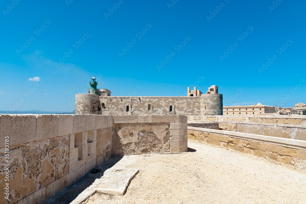 Maniace Castle fortification. Syracuse, Sicily, Italy.