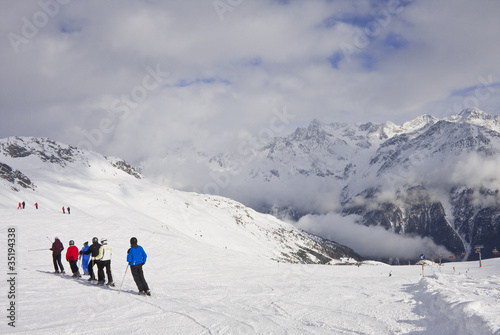 On the slopes of the ski resort of Solden. Austria