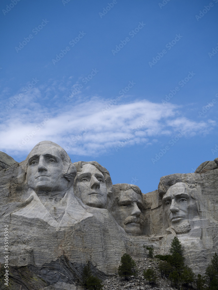 Mount Rushmore with faces of American Presidents Dakota