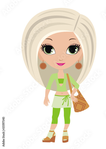 Woman cartoon. vector, no gradient, color full