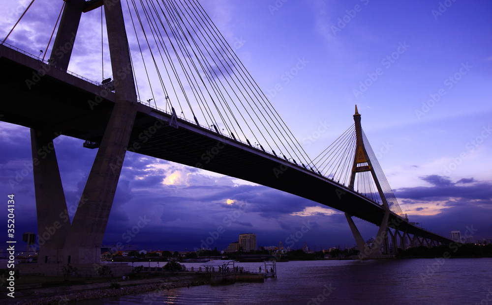 Fototapeta premium Industry Ring Suspending bridge,Bangkok, Thailand