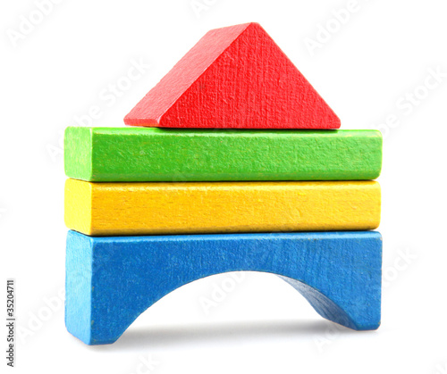 Obraz na płótnie Wooden building blocks