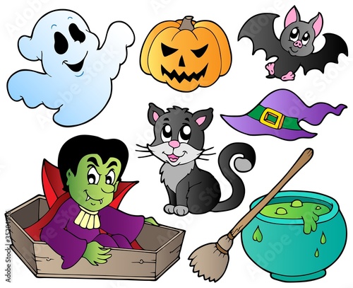Halloween cute cartoons set 1