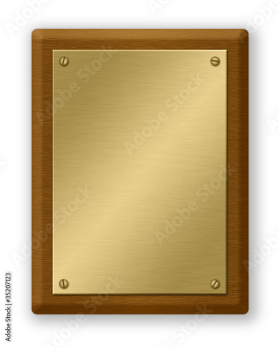 Gold And Wood Plaque