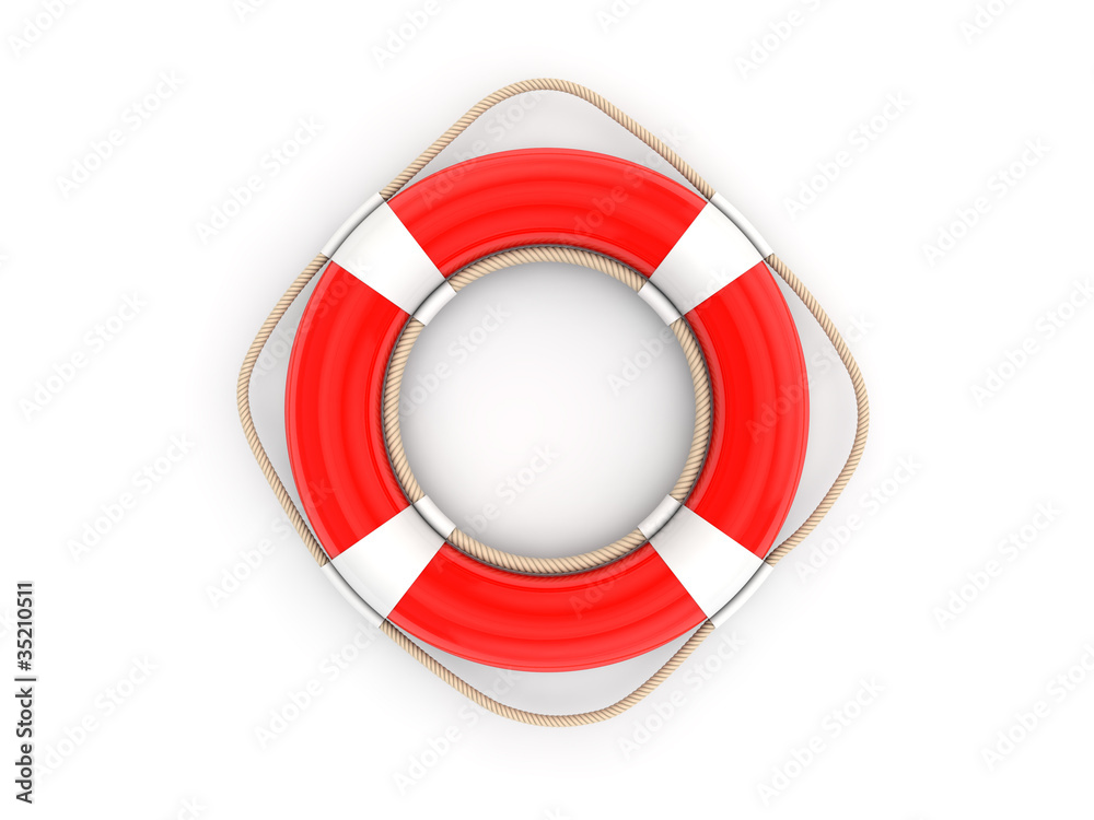 Red lifebelt 3d render illustration Red lifebelt 3d render illustration