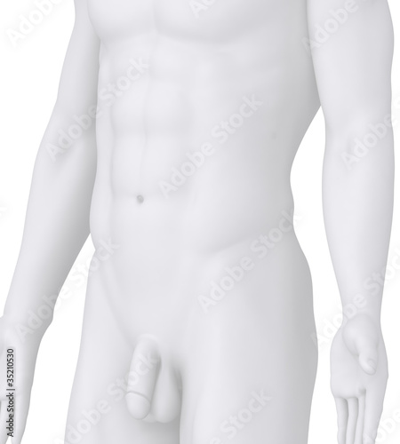 Male POSING illustration on white angle view