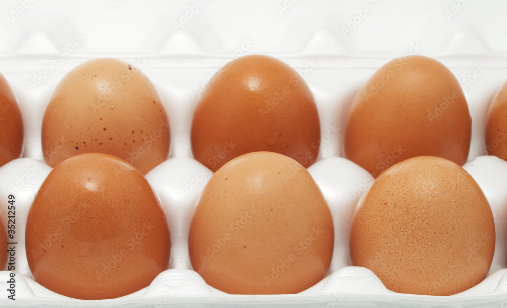 Brown eggs in packing