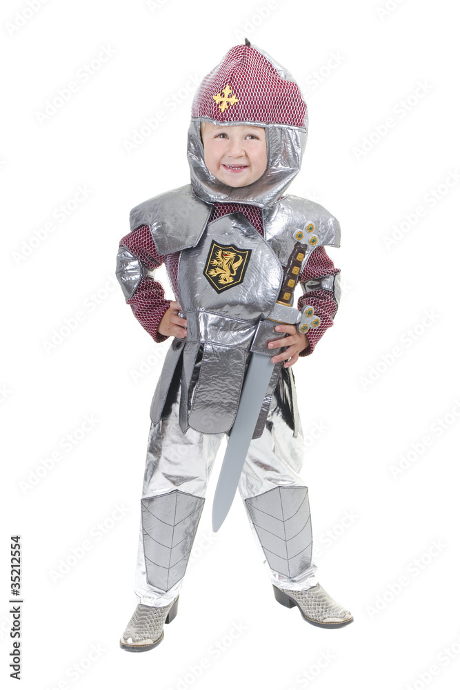 Adorable Little Boy dressed as a knight