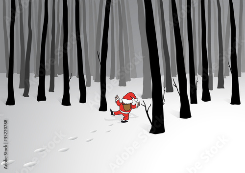 Foret_Hiver_Pere_Noel_danse