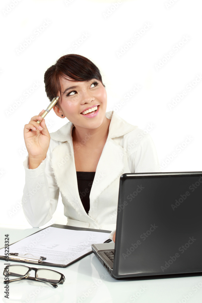 Casual business woman got an idea Casual business woman got an idea