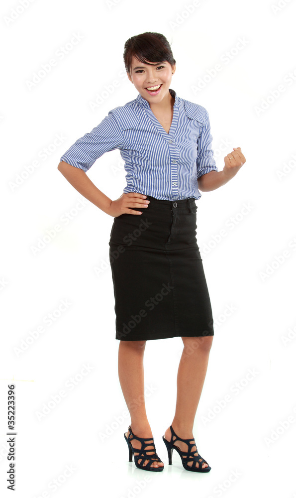 business woman celebrate success