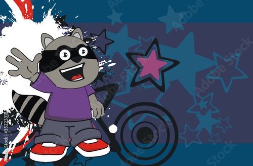 raccoon kid cartoon background11