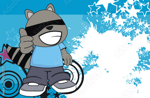 raccoon kid cartoon background8 photo