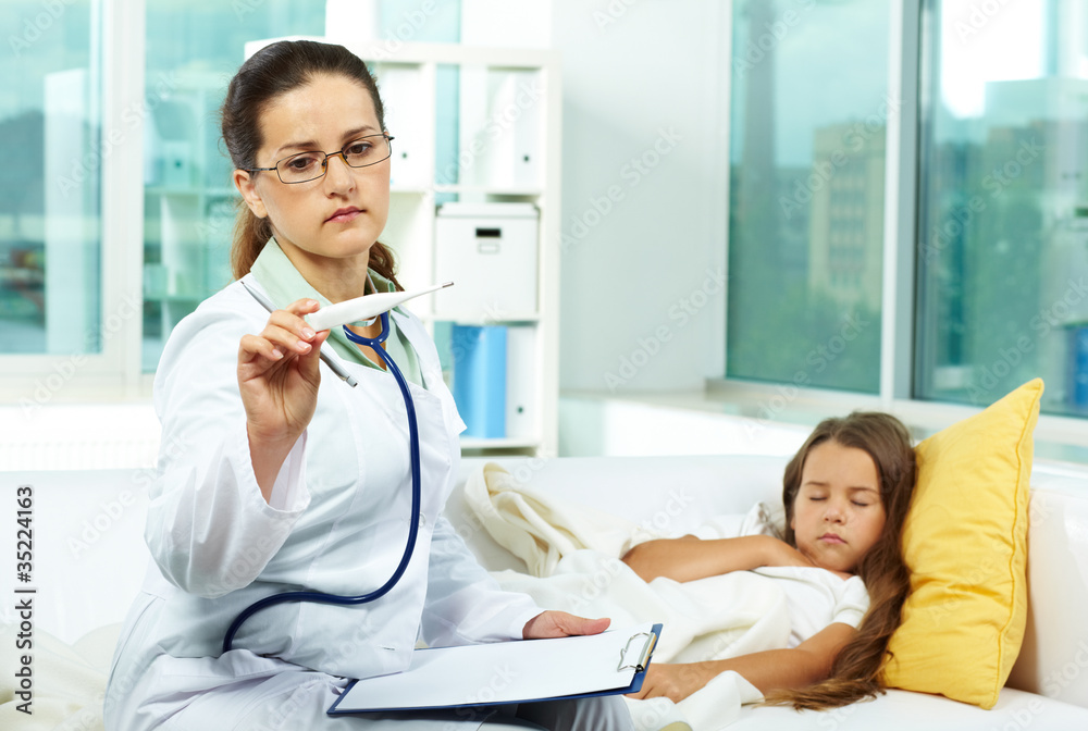 Fototapeta premium Doctor with thermometer