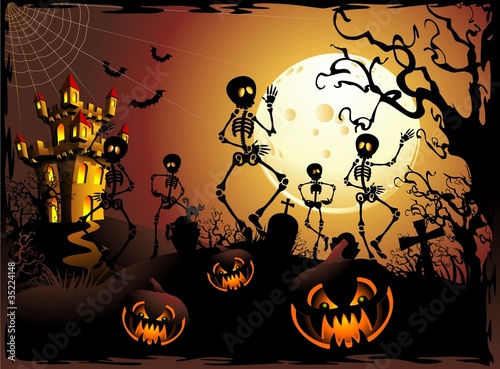 Halloween Scheletri e Castello-Halloween Skeleton and Castle