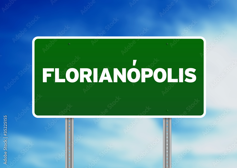 Green Road Sign - Florianópolis, Brazil Green Road Sign - Florianópolis, Brazil