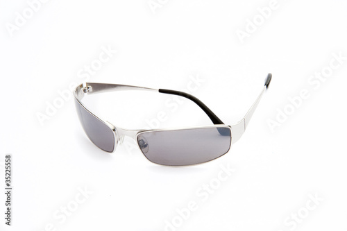Macro of sunglasses spectacles isolated on white background