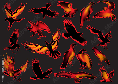 set of flame eagles
