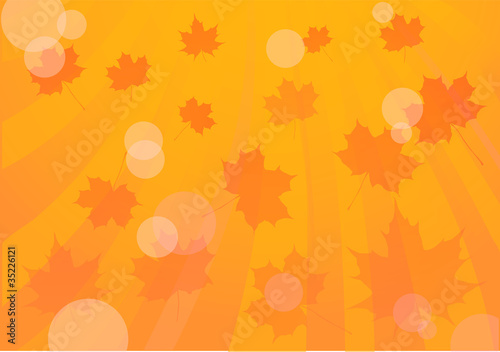golden illustration with fall maple leaves