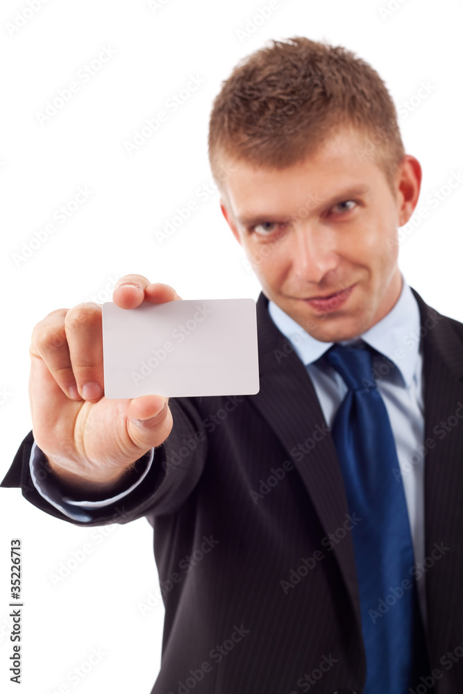 card presented by a business man card presented by a business man