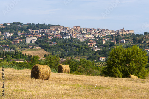 Landscape with panorama of Chianciano (Siena, Tuscany, Italy) photo