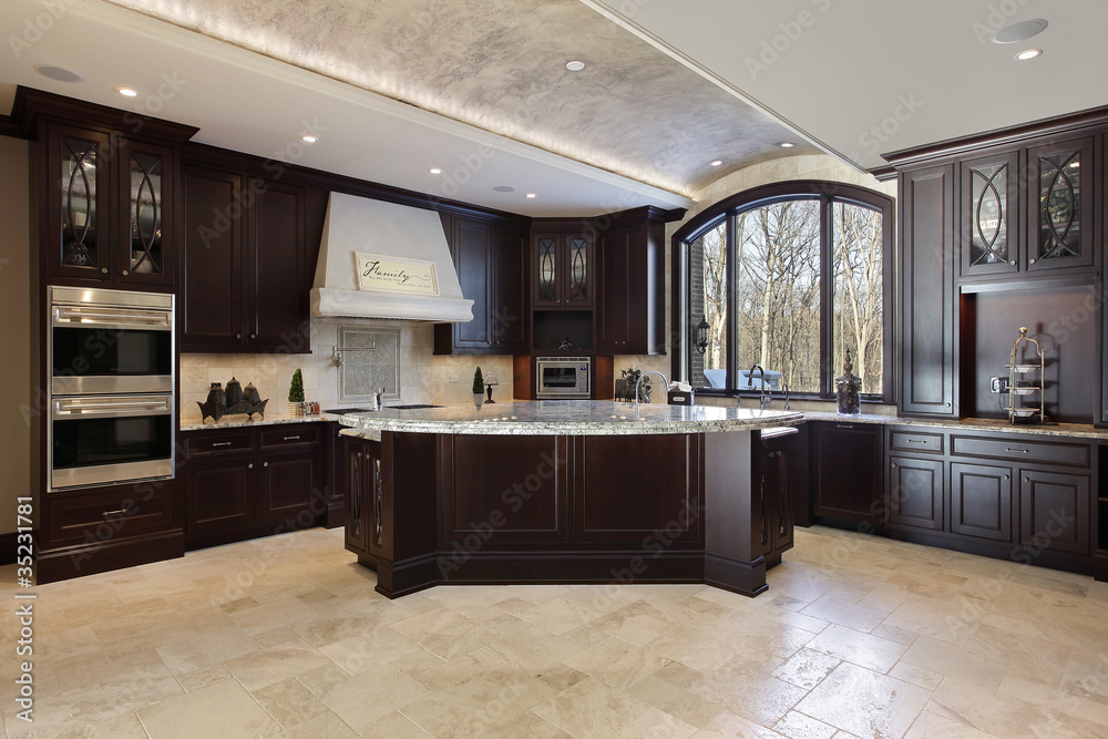 Naklejka premium Large kitchen in luxury home