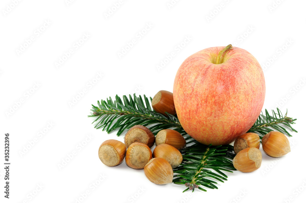 Apfel mit Nüsse