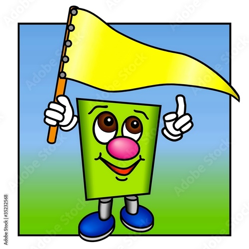 Funny guy with banner flag