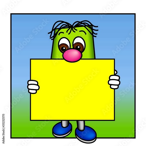 Funny guy with poster sign