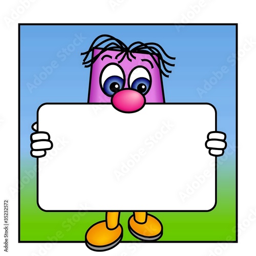 Funny guy with poster sign