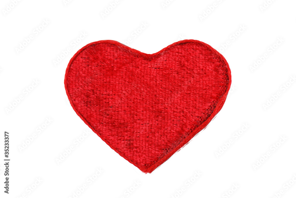 Red heart from a fabric
