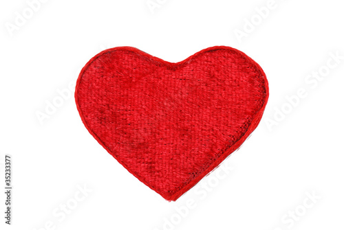 Red heart from a fabric