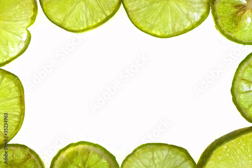 Pieces of sliced lemon frame