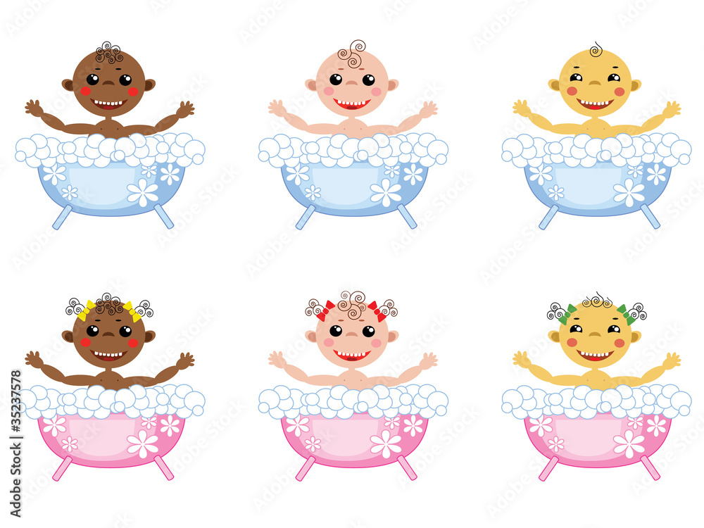 Fototapeta premium Baby in the bath ,set.
