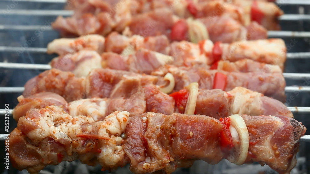 Berbeque preparation by grill. Berbeque preparation by grill.